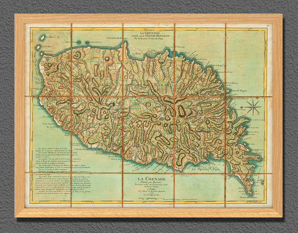 Caribbean, 1778, Grenada, La Grenade, Old Map