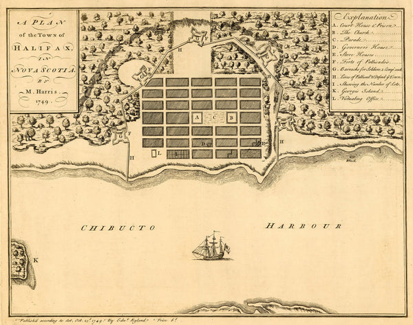 Canada, 1749, Halifax, Nova Scotia, Harris Plan