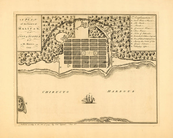 Canada, 1749, Halifax, Nova Scotia, Harris Plan