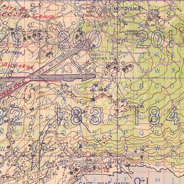 Iwo Jima, 1944-45, USMC, WWII Map