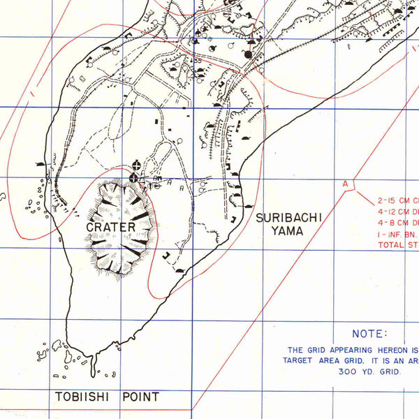 Iwo Jima, 1944, Sulphur Island, WWII Map