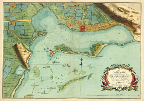 Caribbean, 1756, Kingston, Port Royal, Jamaica, Antique Map