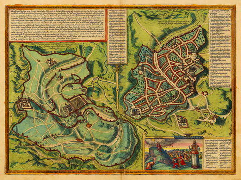 Jerusalem Old and New, 1582, Braun & Hogenberg Map