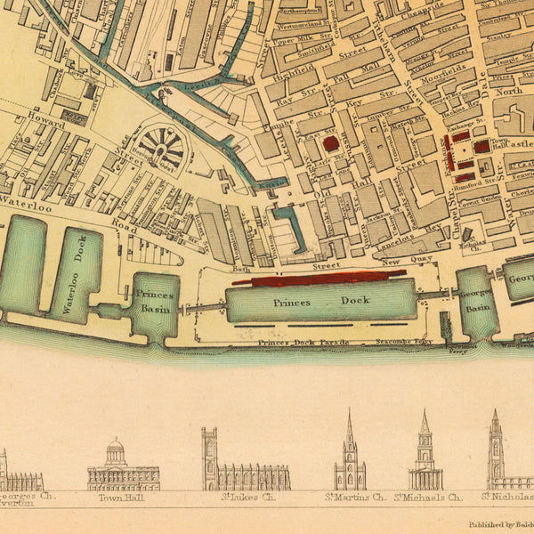 Liverpool, 1836, S.D.U.K. Antique Map