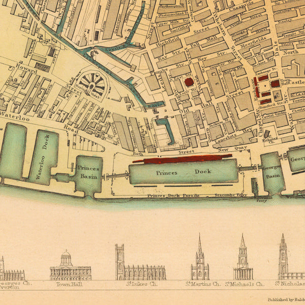Liverpool, 1836, S.D.U.K. Antique Map