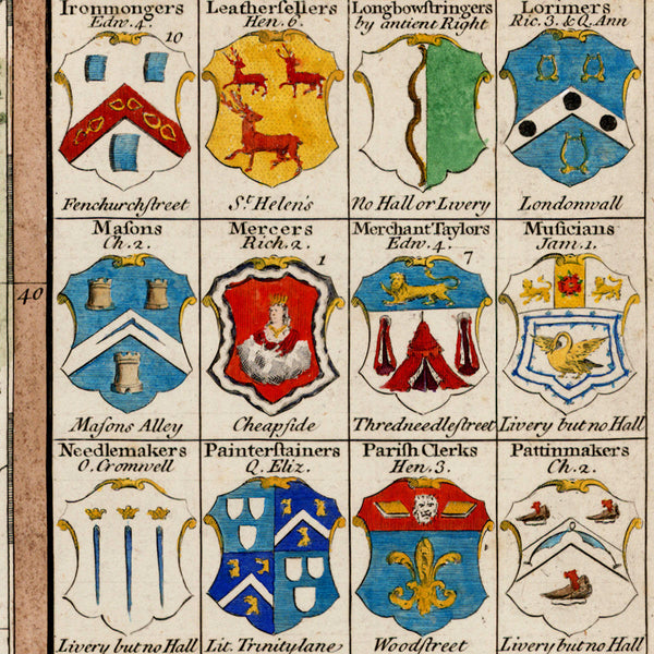 London, 1750, Middlesex, Seale, Antique Map