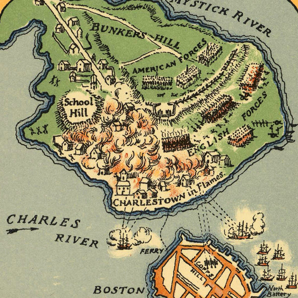 Massachusetts, 1630–1930, Pictorial Historical Map