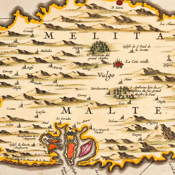 Malta, 1650, Insulæ Melitæ Vulgo Malte, Janssonius, Old Map