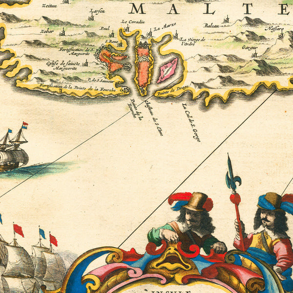 Malta, 1657, Insulæ Melitæ Vulgo Malte, Janssonius, Old Map