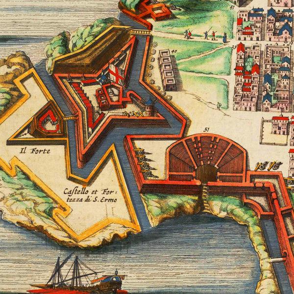 Malta, 1663, Valletta Citta & Fortezza, Blaeu, Old Map