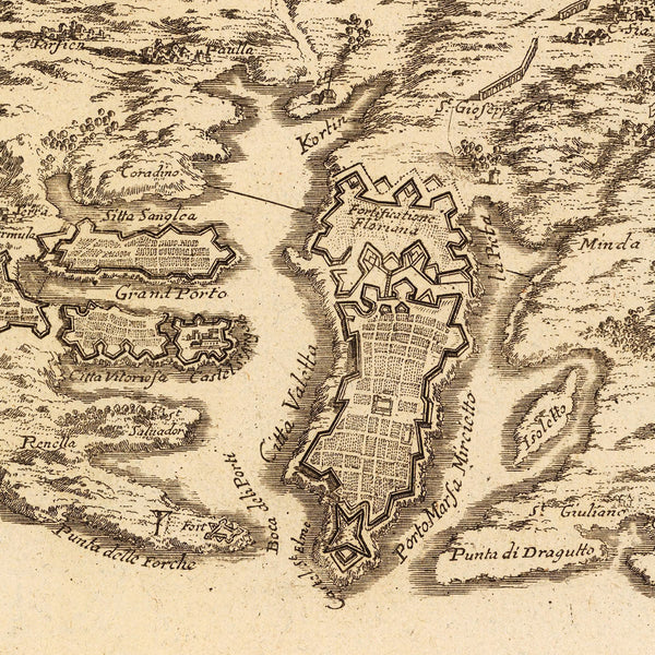 Malta, 1722, L'Isle de Malthe, Knights of St. John, Grand Masters, de Fer Map (II)