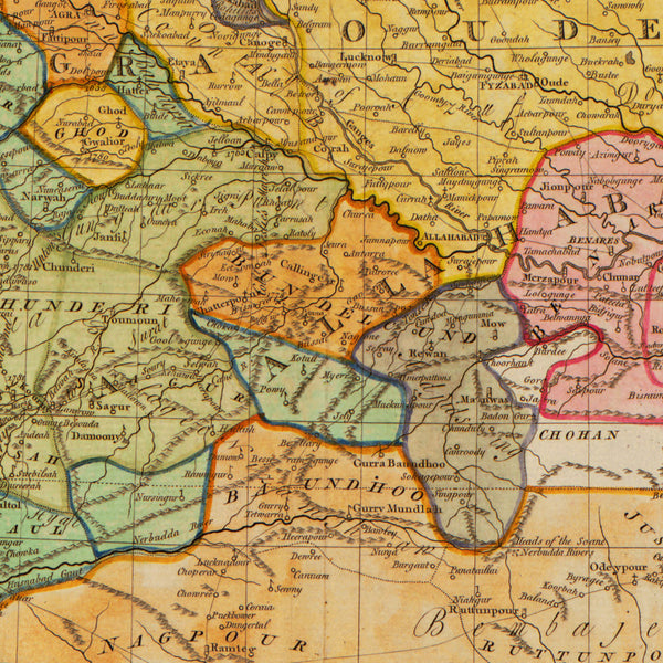 India, 1782, Hindoostan, Hindustan, Antique Map