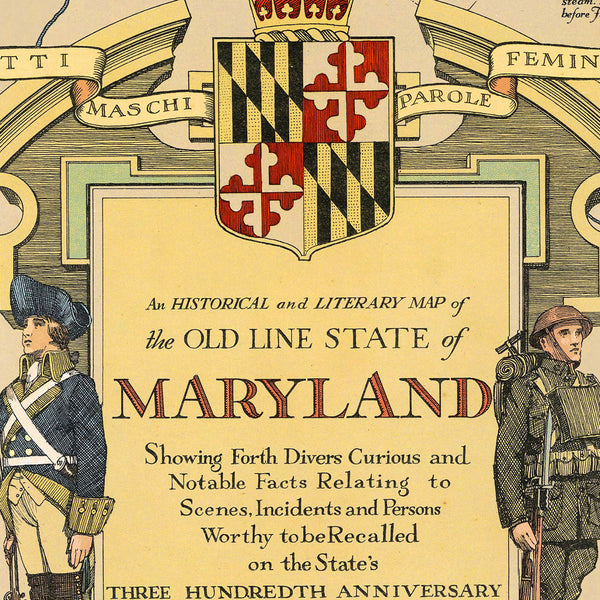 Maryland, 1631–1931, Pictorial Historical & Literary Map