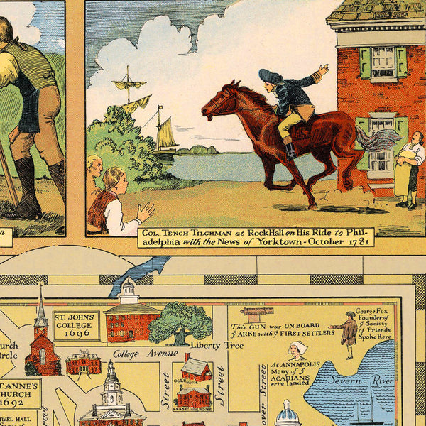 Maryland, 1631–1931, Pictorial Historical & Literary Map