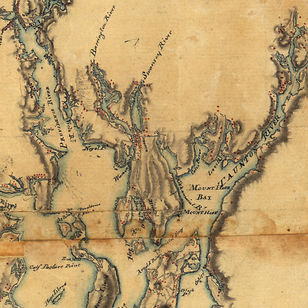 Massachusetts, 1775, Cape Cod, Nantucket, Martha’s Vineyard, Manuscript Map