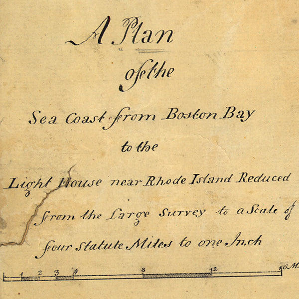 Massachusetts, 1775, Cape Cod, Nantucket, Martha’s Vineyard, Manuscript Map