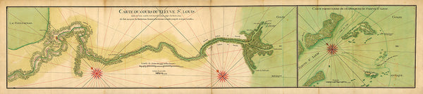 Mississippi River Delta, 1732, New Orleans, Old French Map