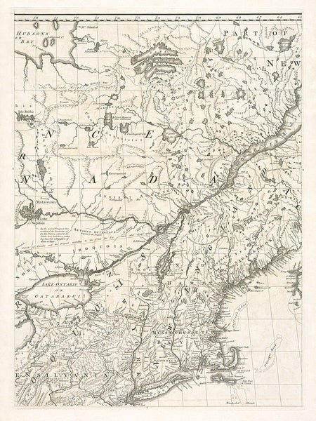 North America, 1755, Mitchell Map, 8-Sheet Large Wall Map