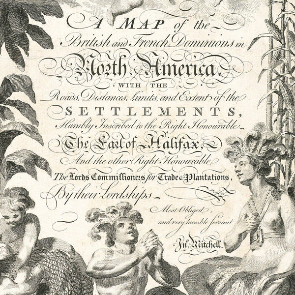 North America, 1755, Mitchell Map, 8-Sheet Large Wall Map