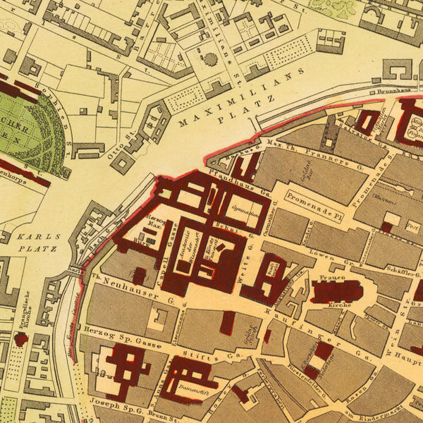 Munich, 1832, München, S.D.U.K. Antique Map