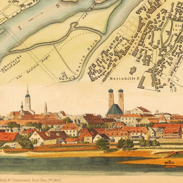 Munich, 1832, München, S.D.U.K. Antique Map
