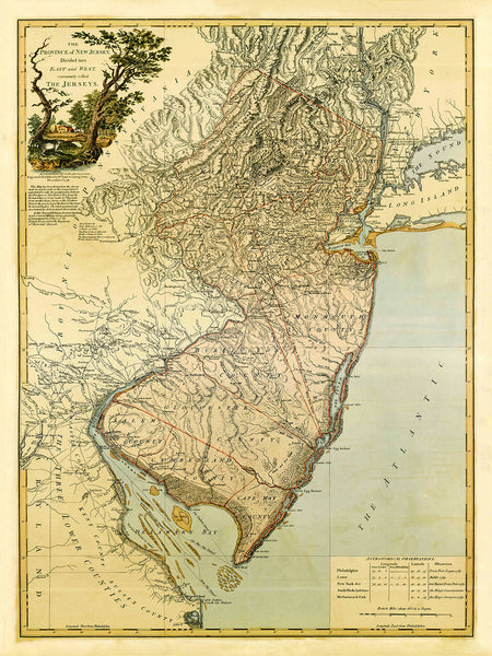 New Jersey, 1778, Bernard Ratzer, Revolutionary Era Map