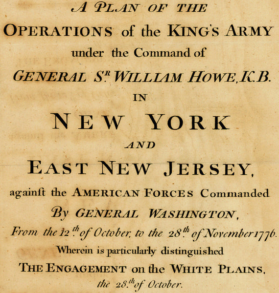 New York, 1776, Battles of White Plains, Long Island, Revolutionary War Map