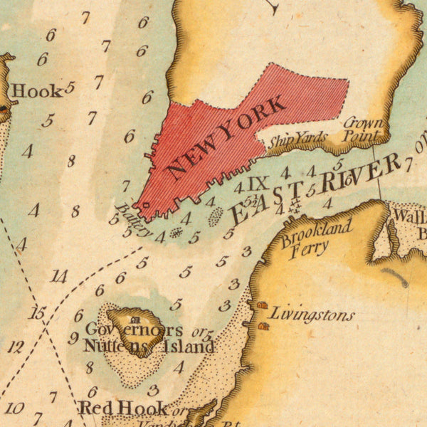 New York, 1776, Hudson River, Sandy Hook, New Jersey, Revolutionary Era Map