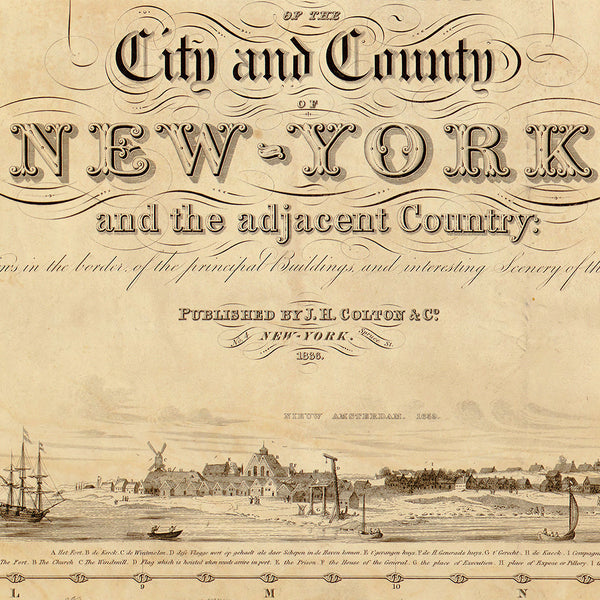 New York, 1836, Colton, Topographical Map