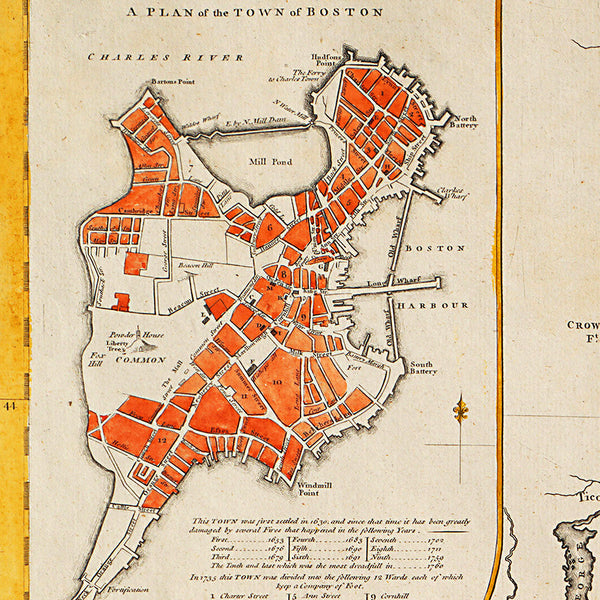 New England, 1755, Mayflower, Pilgrims, Plymouth Rock, Map