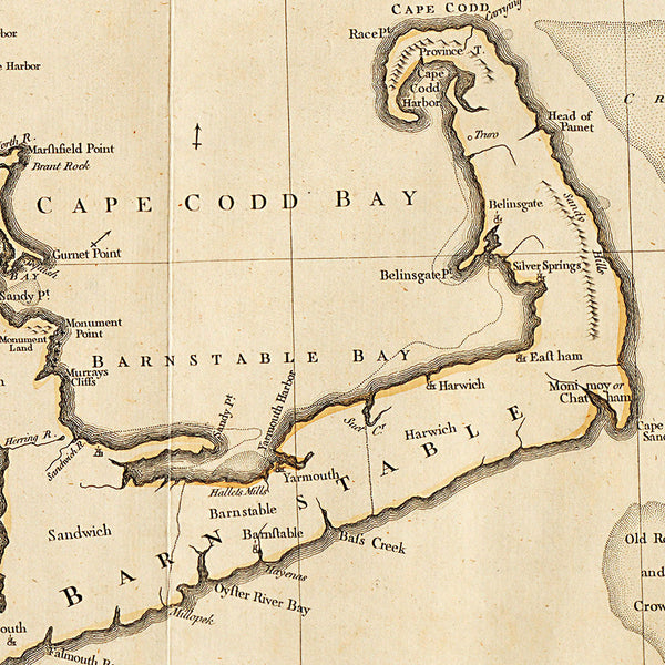 New England, 1755, Mayflower, Pilgrims, Plymouth Rock, Map