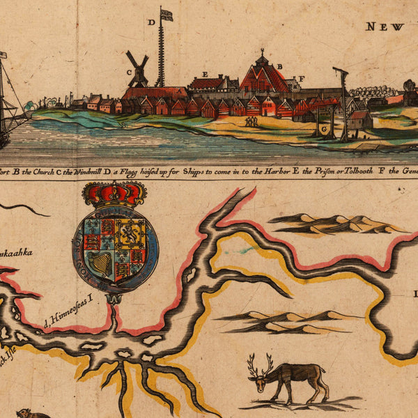 New Jersey, 1675, A Mapp of New Jarsey by John Seller