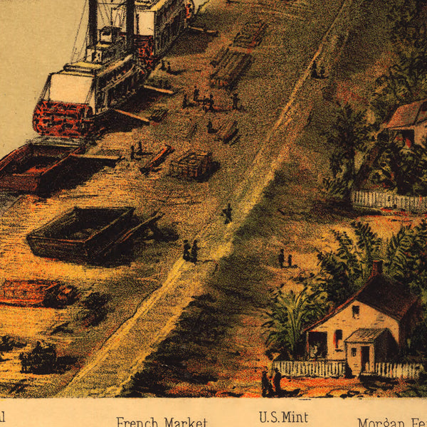 New Orleans, 1885, Bird’s Eye View