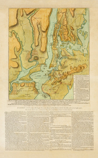 New York, 1776, Battle of Long Island, Capture of New York, Revolutionary War Map