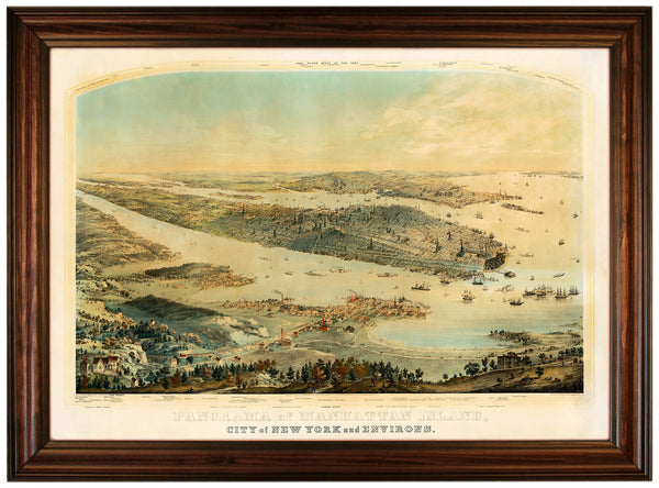 New York, 1854, Manhattan, Panoramaic View