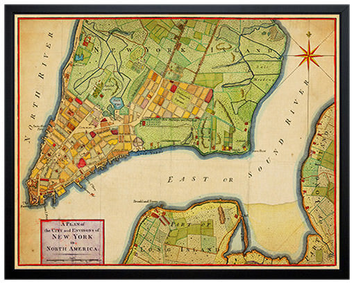 New York, 1776, City Plan, Revolutionary Era Map