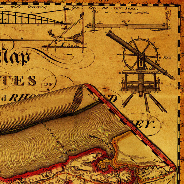 New York, 1821, Manhattan & Philadelphia, Antique Map