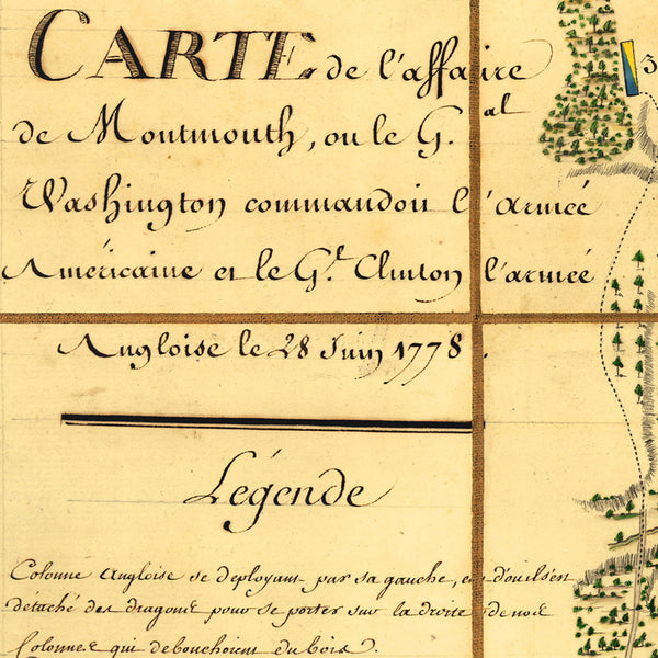 New Jersey, 1778, Battle of Monmouth, Chesnoy, Revolutionary War Map