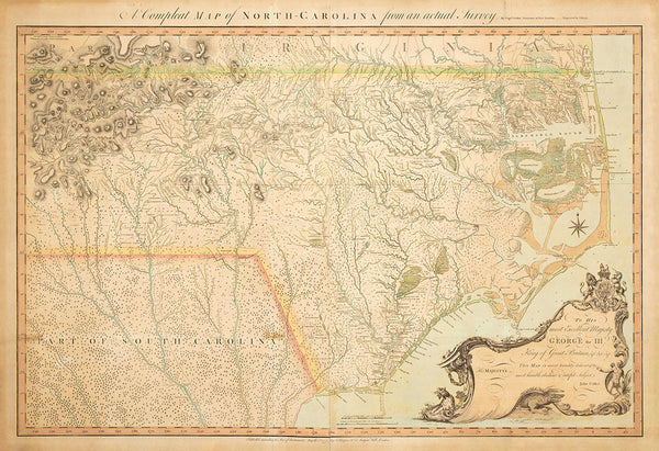 North Carolina, 1770, A Compleat Map, John Collet
