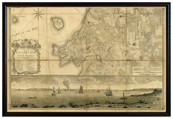 New York, 1776, Manhattan & Brooklyn, Ratzer, Framed Set