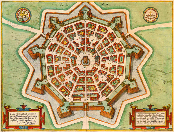 Italy, 1593, Palmanova, Palma, Braun & Hegenberg, City Plan (I)