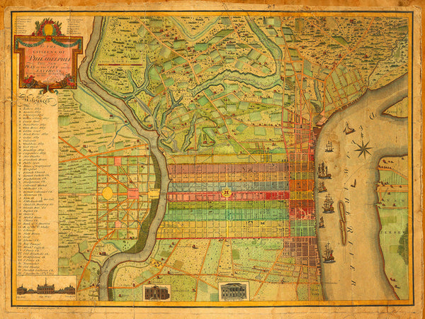 Philadelphia, 1802, Varle, Antique City Plan