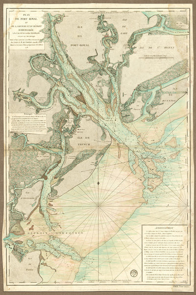 South Carolina, 1778, Port Royal, Hilton Head, Old Map
