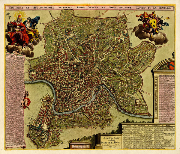 Rome, 1690, Roma Novissima & Accuratissima, Falda, Feuille, City Plan