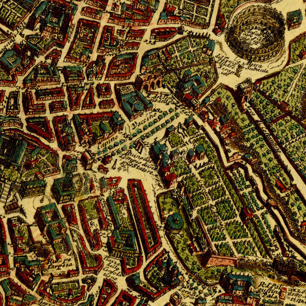 Rome, 1690, Roma Novissima & Accuratissima, Falda, Feuille, Framed City Plan