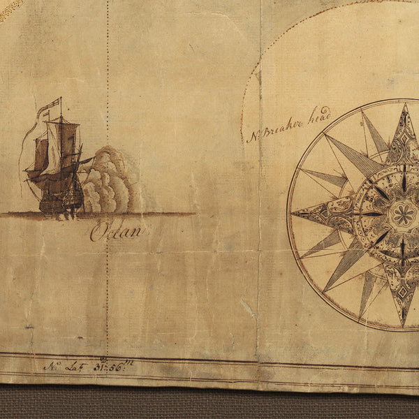 Savannah, 1751, Savannah River, Tybee Island, Georgia, Old Manuscript Map
