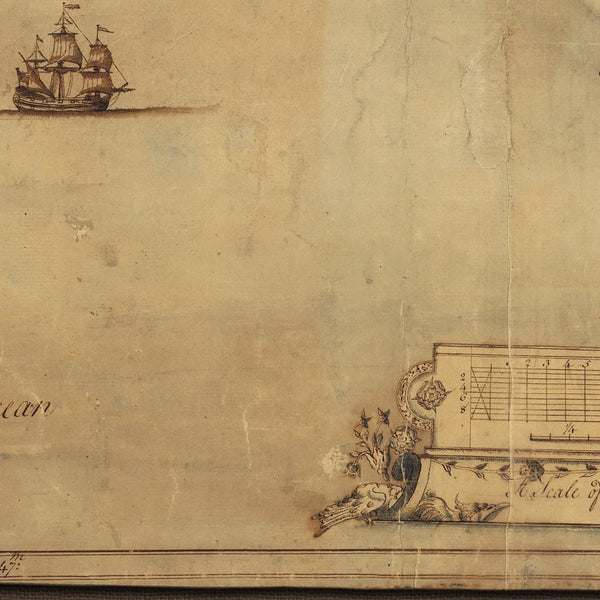 Savannah, 1751, Savannah River, Tybee Island, Georgia, Old Manuscript Map