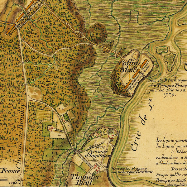 Savannah, 1779, Siege of Savannah, Georgia, Revolutionary War Map