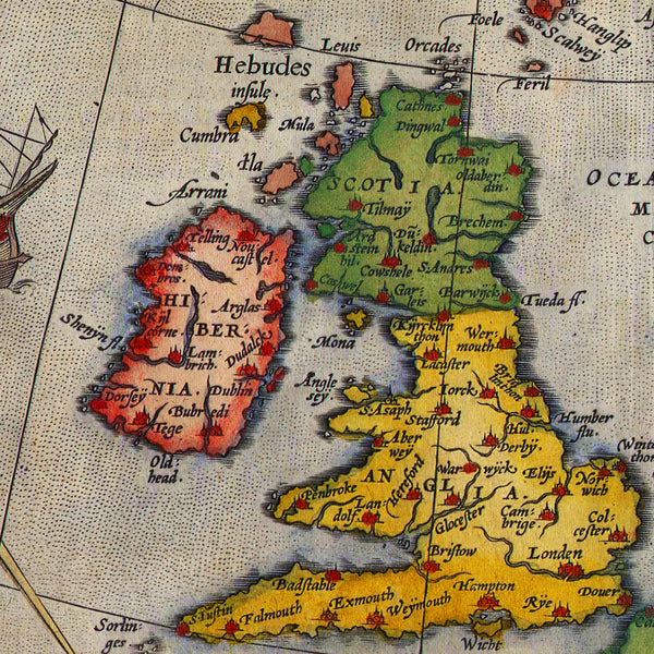 North Atlantic, 1570, Europe, Septentrionalivm Regionvm Descrip, Ortelius Map