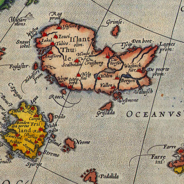 North Atlantic, 1570, Europe, Septentrionalivm Regionvm Descrip, Ortelius Map